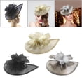 thumbnail image 1 of 3Set Mesh Fascinator Hat Mujeres Elegante Flor Pinza para el cabello Accesorios para el cabello Estilo vintage Cóctel Fiesta de té Boda Kentucky Derby Tiara Hat Negro Beige Gris Baoblaze none, 1 of 8