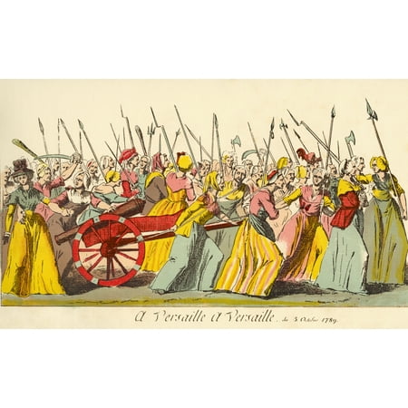 - March Of The Poissardes Or Market Women To Versailles On 5Th October 1789 During The French Revolution To Demand Bread And Justice From A Contemporary Print Stretched Canvas - Ken Welsh Design Pics