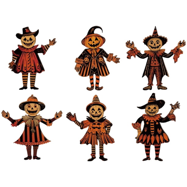 Decoraciones Pared Bruja Espantapájaros Calabaza Vintage Hugtrwg para Oficina en Casa