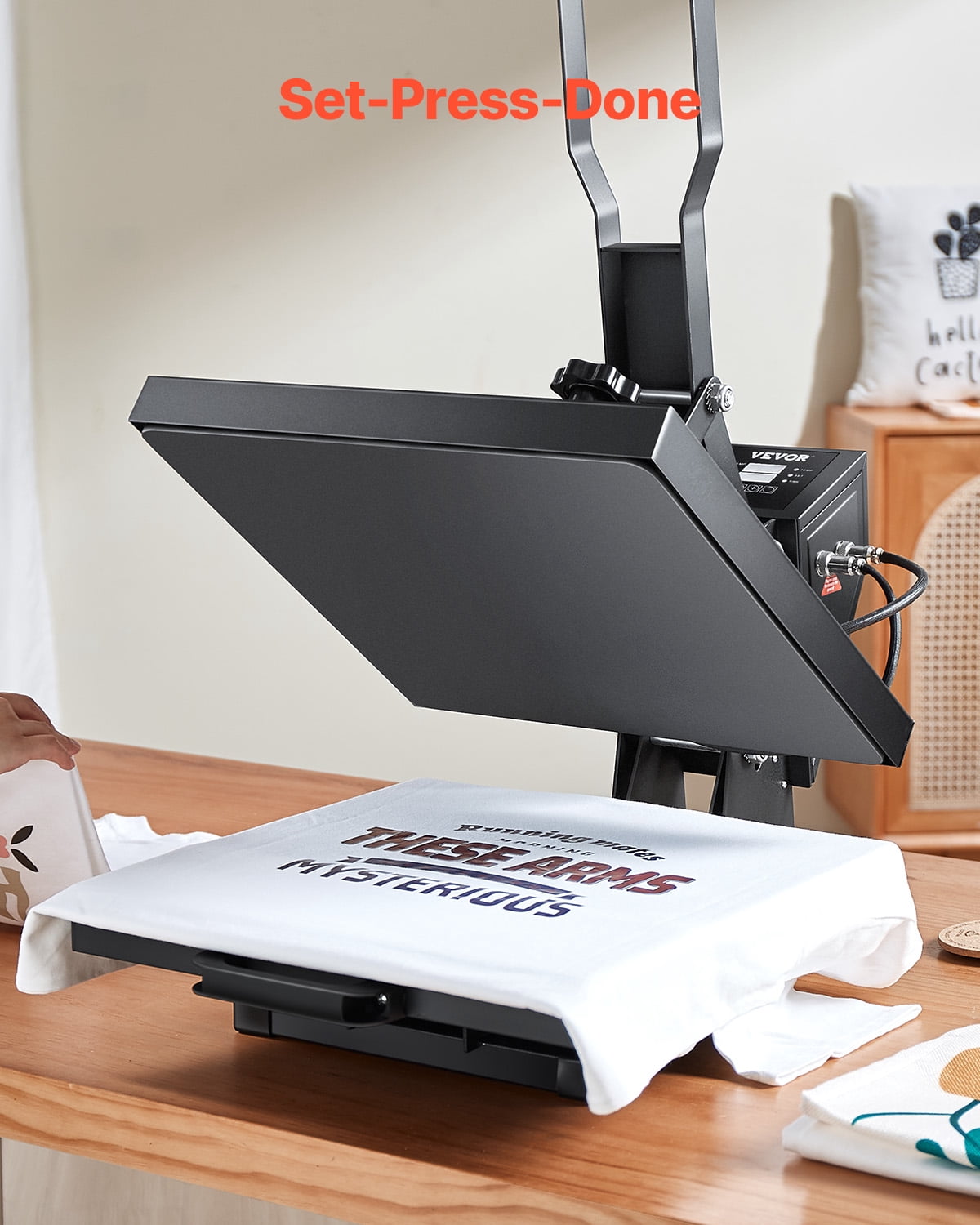 VEVOR Heat Press,15 x 15 inch Heat Press Machine for T-shirts, Fast and Even Heating, Easy to Use, High Pressure for Digital Industrial-Quality Sublimation Printer for Transfer Vinyl, T-shirt, Black