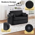 thumbnail image 4 of 47.2" Twin Size Sofa Bed with a Foldable Mattress and Charging Station, Sleeper Sofa Loveseat Sofa with Foldable Side Table and Side Storage Pocket for Living Room, Apartment, Bedroom, Black, 4 of 9