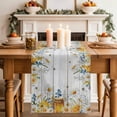 thumbnail image 2 of Table Runner 72 Inches Long for Kitchen Dining, Daisy Spring Floral Dresser Scarf Farmhouse, Dining Table Decorations for Wedding/Parties, Farmhouse Botanical Green Leaves Wooden 18 x 72 In, 2 of 8