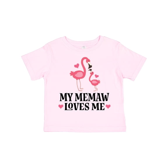 Inktastic Memaw Loves Me Girl Flamingo Girls Toddler T-Shirt