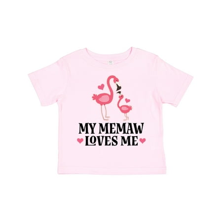 

Inktastic Memaw Loves Me Girl Flamingo Gift Toddler Toddler Girl T-Shirt