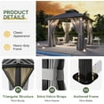 thumbnail image 4 of Aoxun 10'x10' Hardtop Gazebo, Aluminum Frame Canopy with Double Galvanized Steel Roof, Outdoor Metal Pavilion with Netting, Curtains for Backyard, Patio and Deck, 4 of 9