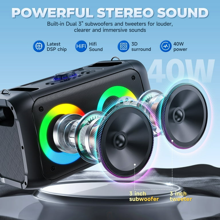 JAUYXIAN Karaoke Machine for Adults Kids, Bluetooth Speaker with