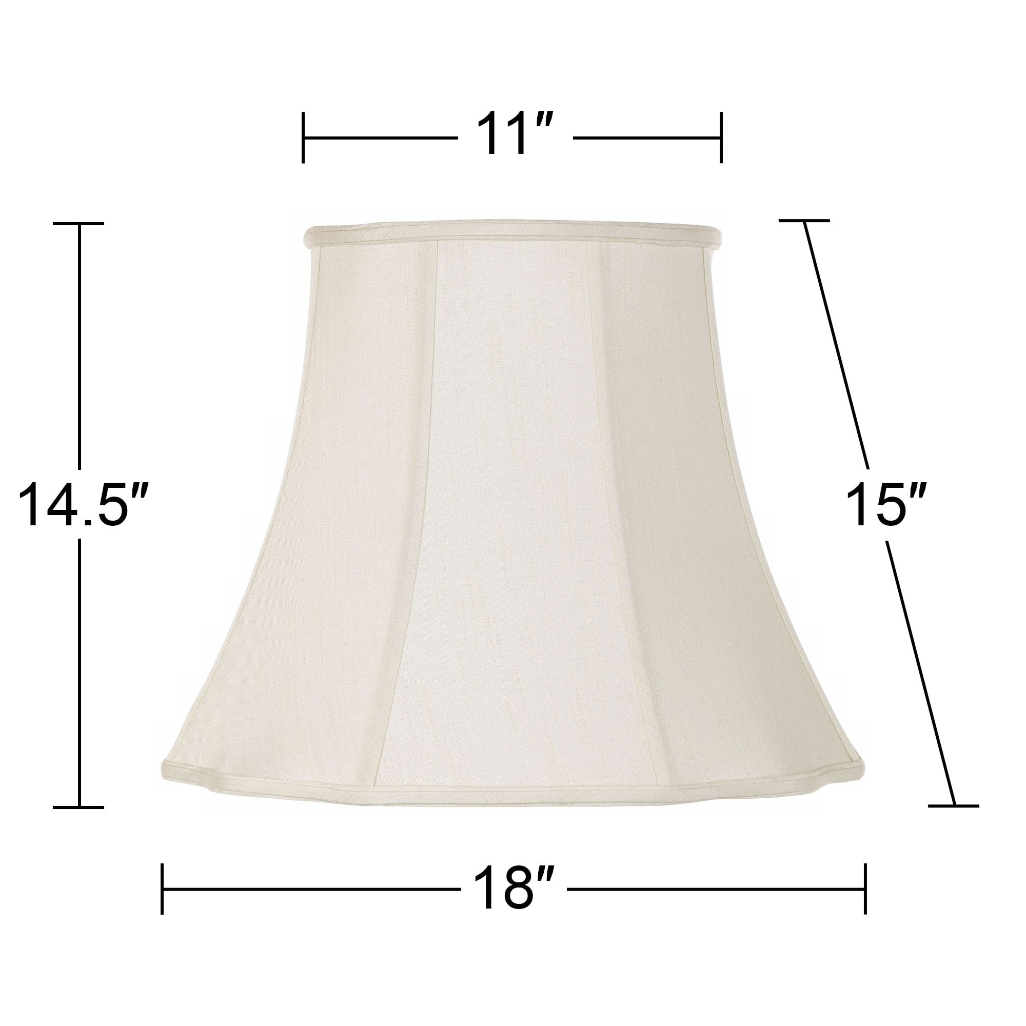 Imperial Shade Set of 2 Lamp Shades Cream Large 11" Top x 18" Bottom x 15" High Spider with Replacement Harp and Finial Fitting