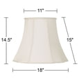 thumbnail image 5 of Imperial Shade Set of 2 Lamp Shades Cream Large 11" Top x 18" Bottom x 15" High Spider with Replacement Harp and Finial Fitting, 5 of 6