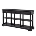 thumbnail image 5 of Tcbosik Entryway Console Table with Open Shelves and 3 Storage Drawers, 58.2" Long Foyer Table, Behind Couch Table for Hallway, Living Room, Black, 5 of 8