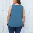thumbnail image 4 of loopsun Summer Savings 2025! Plus Size Tops for Womens,Womens Summer Tops,Women's Summer Solid Color V-neck Thread Sports Large Size Tops For Outer Wear Bottoming Slim Short Tops Blue XXXL, 4 of 5