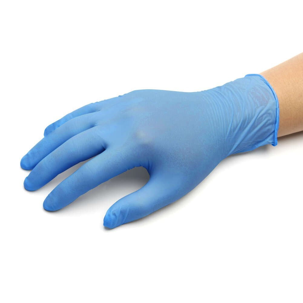 CarebyMail Healthcare Blue Vinyl Disposable Gloves Powder Free Latex