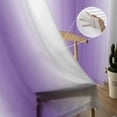 thumbnail image 5 of Purple Ombre Sheer Curtains 96 Inches Long 2 Panels Set, Window Sheer Curtains for Living Room/Bedroom, Farmhouse Modern Art Light Filtering Rod Pocket Curtain 52'' x 96'' x 2, 5 of 7
