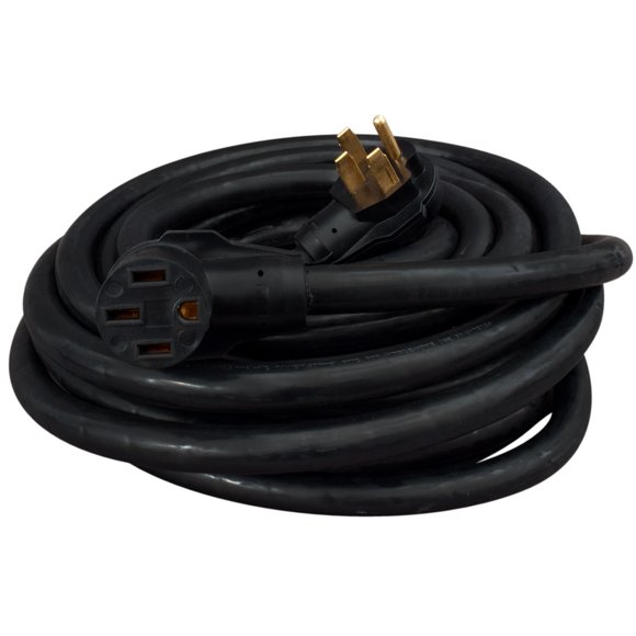 Valterra Power Cord A10-5050E Mighty Cord; Power Supply Cord; 3 Prong; Single Outlet; 50 Amp; 6-8 Gauge; 4 Wire; 50 Foot Length; Black; Without Plug Head Handle; UL Approved; Without LED Lighted Ends