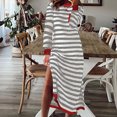 thumbnail image 2 of SMihono Spring Dresses for Women 2025 Striped Color Block Long Sleeve Crewneck Side Splits Casual Loose Long Maxi Dress Gray 4, 2 of 7