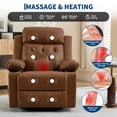 thumbnail image 4 of TacleeKii Oversized Swivel Rocking Recliner with Massage and Heat for Big and Tall Adults, Ergonomic Wide Seat Lounge Chair, 400 Lbs, Brown, 4 of 9