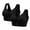 Black, variant on 2pcs Posture Bra for Women Wide Strap Back Support Wireless Bra Beige L