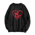 thumbnail image 1 of Gibobby Sudadera Mujer Moda Sudadera con capucha de manga larga con cuello redondo y camisa para correr con estampado de amor para parejas para mujer (Negro, M), 1 of 4