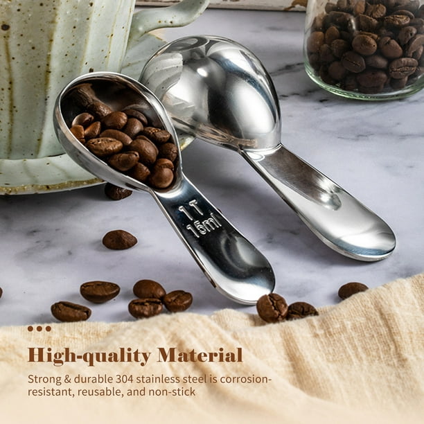 Cuillère à café de 30 ml en acier inoxydable - Cuillère à mesurer - 1  cuillère à soupe à long manche - Cuillère à mesurer pour café en poudre -  Cuillère à café : : Maison