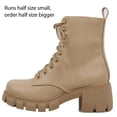 thumbnail image 2 of Soda Wome's Faux Leather Lace Up Combat Lug Sole Ankle Bootie, Blond ,  7.5 M US, 2 of 5