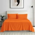 thumbnail image 2 of Queen Size 6-Piece Sheet Set, 600 Thread Count Pima Cotton Bed Sheet Set, 100% Soft & Durable, Available in 26-30 Inch Mattresses, Soft & Durable Bedding Queen Size (Stripe,Orange), 2 of 5