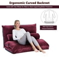 thumbnail image 3 of Lazy Sofa Convertible Floor Sofa Bed Chair 5 Reclining Position Futon Sofa Bed with 2 Pillows Adjustable Folding Sleeper Sofa Upholstered Sofa Bed Couch for Bedroom Living Room Balcony,Burgundy, 3 of 7