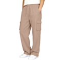 thumbnail image 4 of XINXIAOO Unisex Girls Boys Cargo Sweatpants Relaxed Fit Elastic Waist Casual Pants with Pockets Boys Athletic Pants Khaki Sweatpants for Boys Spring Fall Sweatpants 7-8 Years, 4 of 7