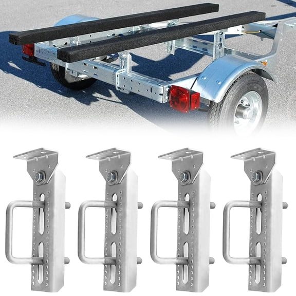 4Pcs 8" Galvanized Swivel Top Bunk Bracket Kit with Hardware Boat Trailer 2x3