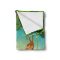 thumbnail image 2 of Zoo Soft Flannel Fleece Throw Blanket, Forest Scene with Different Animals Habitat Jungle Tropical Environment Kids Cartoon, Cozy Plush for Indoor and Outdoor Use, 50" x 70", Multicolor, by Ambesonne, 2 of 6