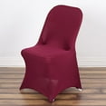 thumbnail image 3 of BalsaCircle 10 Burgundy Spandex Stretchable Folding Solid Chair Covers Slipcovers Wedding decorations, 3 of 5