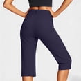 thumbnail image 3 of Women's Capri Pants Stretch Business Work Capris Casual Straight Leg Office Dress Pants Summer Petite Pants, S, 3 of 5