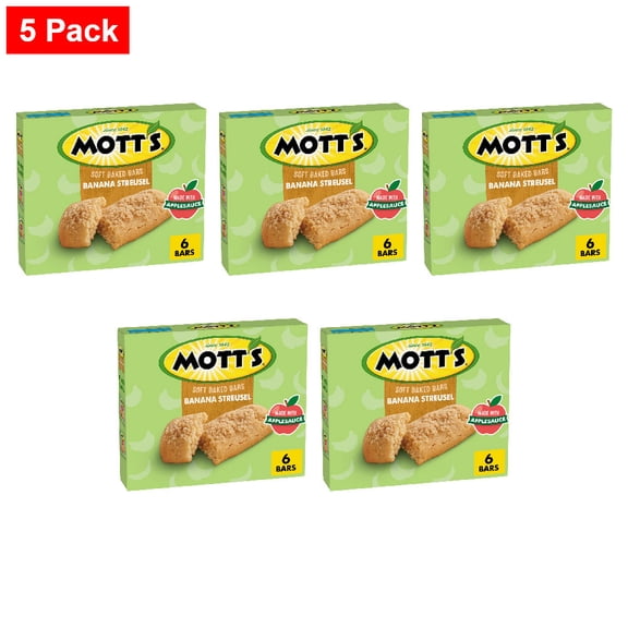 Mott’s Banana Streusel Soft Baked Bars 6 ct / 0.96 oz - 5 Pack