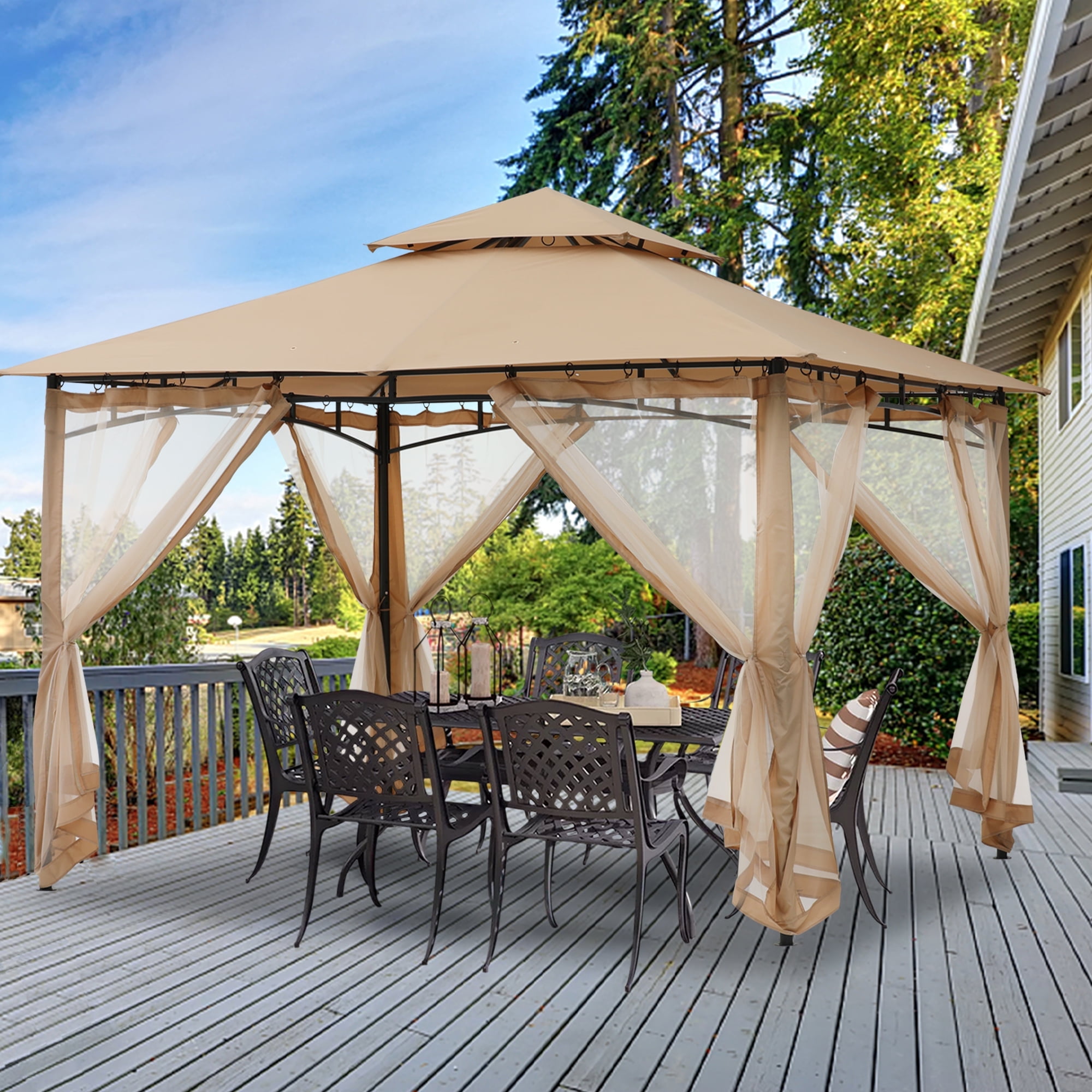 10 Feet x 13 Feet Tent Canopy Shelter with Removable Netting Sidewall - Walmart.com 10 Feet x 13 Feet Tent Canopy Shelter with Removable Netting Sidewall - Walmart.com
