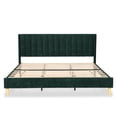 thumbnail image 5 of Tslinn King Size Low Profile Upholstered Platform Bed With Ink Green Color(Velet), 5 of 5