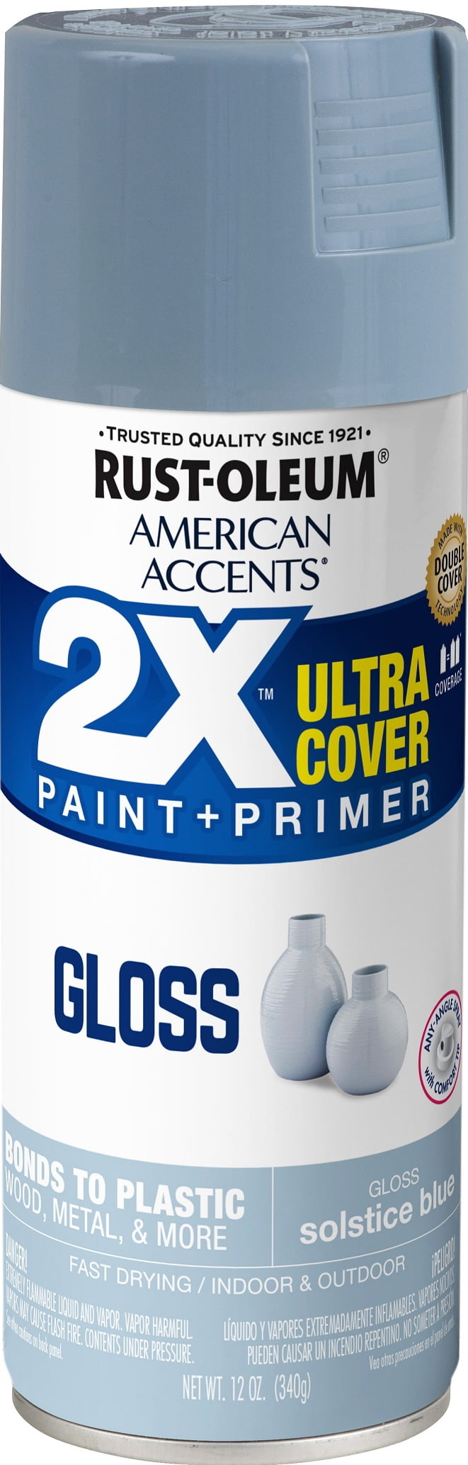 Solstice Blue, Rust-Oleum American Accents 2X Ultra Cover Gloss Spray Paint, 12 oz