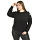 thumbnail image 4 of Sueter con bordado y pedrería en los hombros Roman Fashion / Tallas Extras, 4008 (Negro) negro 38, 4 of 8