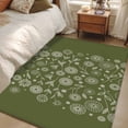 thumbnail image 4 of 3'x5' Rug for Living Room Bedroom, Japanese Washable Area Rugs Non-Slip Carpet Mats, Green Rustic Retro Pastoral Floral Leaves Indoor Low Pile Area Rug Runner for Kitchen, Mudroom, 4 of 8
