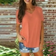 thumbnail image 2 of Giftesty Womens Tops Plus Size Women Fashion Solid Color V-Neck Short Sleeve T-Shirt Blouse Tops, 2 of 6
