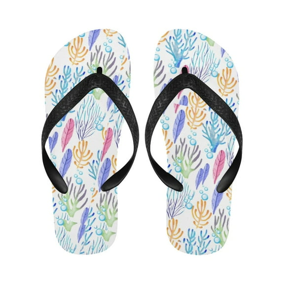 Unisex Flip Flops - Summer Beach Sandals - Colored Coral - S=W7/W8=M6/M7
