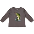 thumbnail image 3 of Inktastic Leaping Bass Fish Boys or Girls Long Sleeve Toddler T-Shirt, 3 of 5