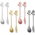 thumbnail image 1 of Sunflower Smiley Faces Cutlery Sets Stainless Steel Tablewares Sets for Dessert and Coffee, 1 of 4