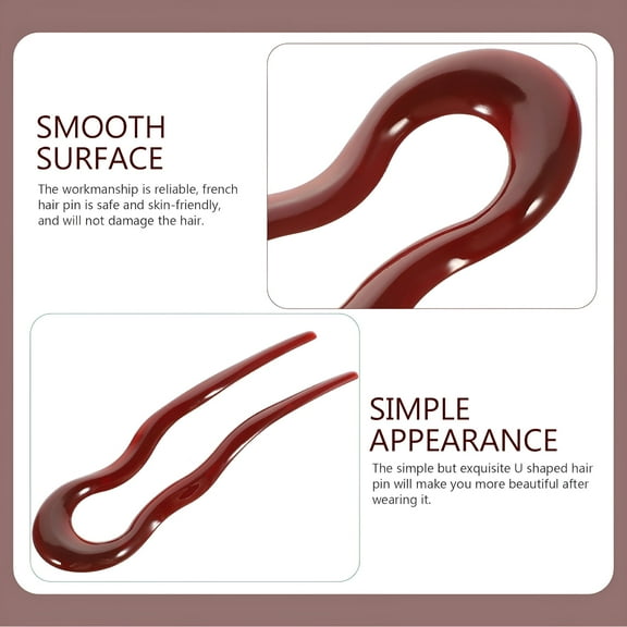 VANIDO 3 Pcs French Hairpin U Bobby Pins Large Style Accessories Women's Miss