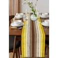 thumbnail image 2 of Yellow Brown Table Runner Farmhouse Wood Grain Vintage Striped Tablerunners 13 x 72 Inch, Table Decorations Tabletop Scarf for Summer Gathering Holiday Farmhouse Kitchen Dining Decor, 2 of 6