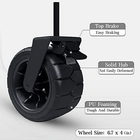 Whitsunday Heavy Duty Collapsible Wagon Cart, 380lb Load-Bearing Utility Wagon Cart with Big All Terrain Wheels, Folding Outdoor Wagon with Side Pocket for Beach, Camping, Outdoor