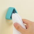 thumbnail image 4 of bedienty Towel Holder Wall Mounted Self Adhesive Bathroom Hanger Punch Free Washroom Rack Removable Robe Apron Organizer Light Blue 1Set, 4 of 6