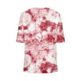 thumbnail image 4 of ZQGJB Summer T-Shirts for Women Trendy Tie Dye Gradient Print Short Sleeve V Neck Graphic Tunic Tees Shirt Loose Lightweight Comfy Pullover Tops Red M, 4 of 4