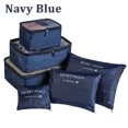 thumbnail image 1 of 6pcs Set Travel Storage Bags Suitcase Packing Set Storage Cases Portable Luggage Organizer Clothes Shoe Foldable Organizer NavyBlue, 1 of 6