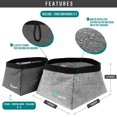 thumbnail image 2 of PetAmi Collapsible Dog Travel Bowls, Large Lightweight Foldable Bowl, Water Food Bowls for Pets Dogs for Hiking, Camping, Backpacking, Kibble, 2 Pack (Heather Grey), 2 of 7