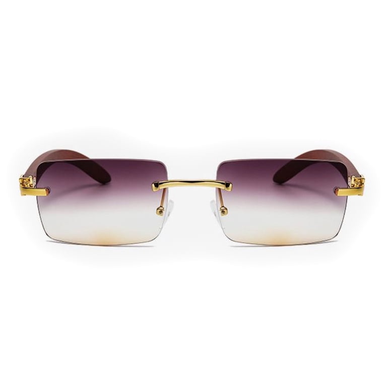 Street Knitted Rectangle Burgundy Gradient Tint Rimless  display picture 3
