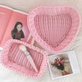 thumbnail image 3 of Trayknick Storage Basket Exquisite Shape Large Capacity PP Colorful Sundry Storage Organizer Box Photography Prop for Home Purple Hearts, 3 of 13