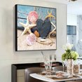 thumbnail image 3 of Cuadros Decorativos 5D redondo completo diamante pintura Seashore conchas Rhinestone mosaico hogar pared decoración Likrtyny embutido en tela, 3 of 9